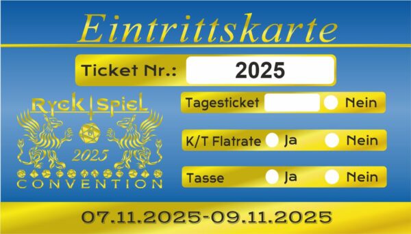 Ticket zur Ryck Spiel Rollenspiel-Convention 07.-09. Nov. 2025